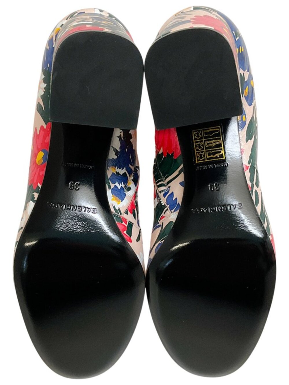 Balenciaga Multi Floral Print Leather Booties - Picture 10 of 12